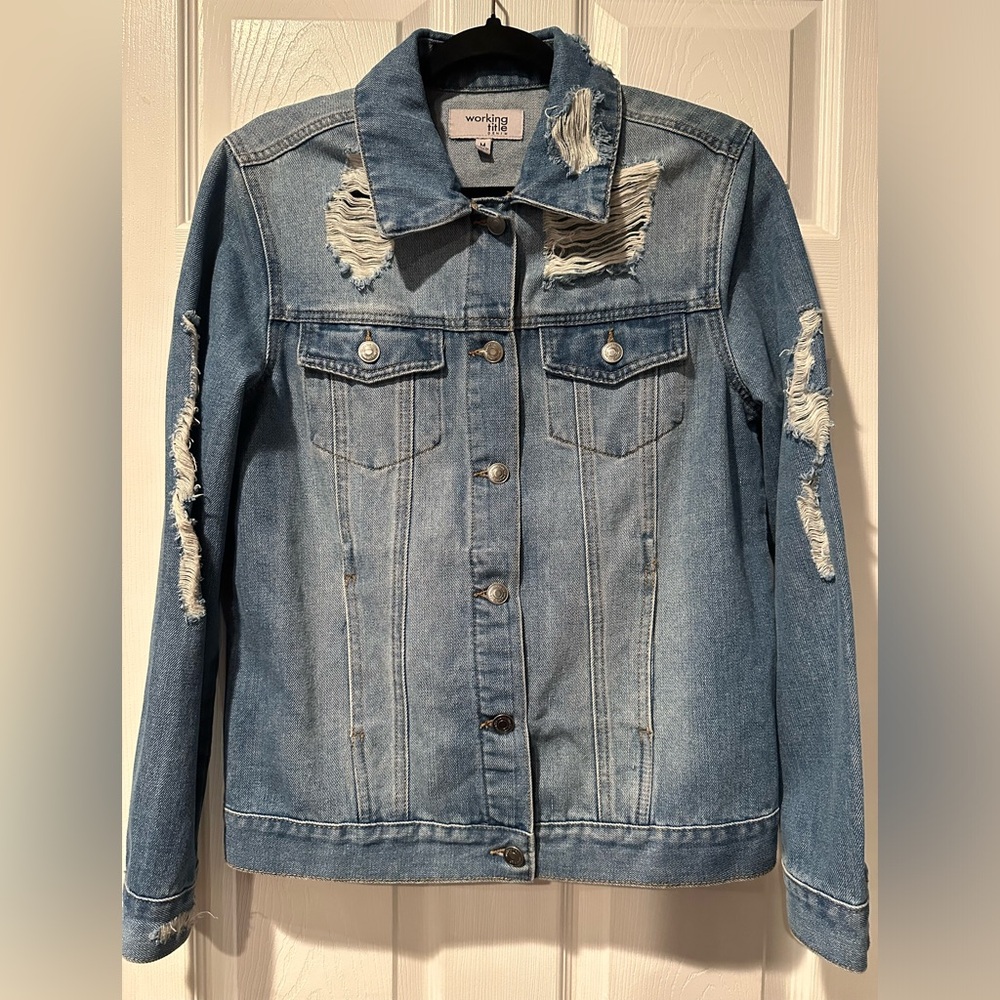 Working Title Distressed Jean Jacket - Sz M